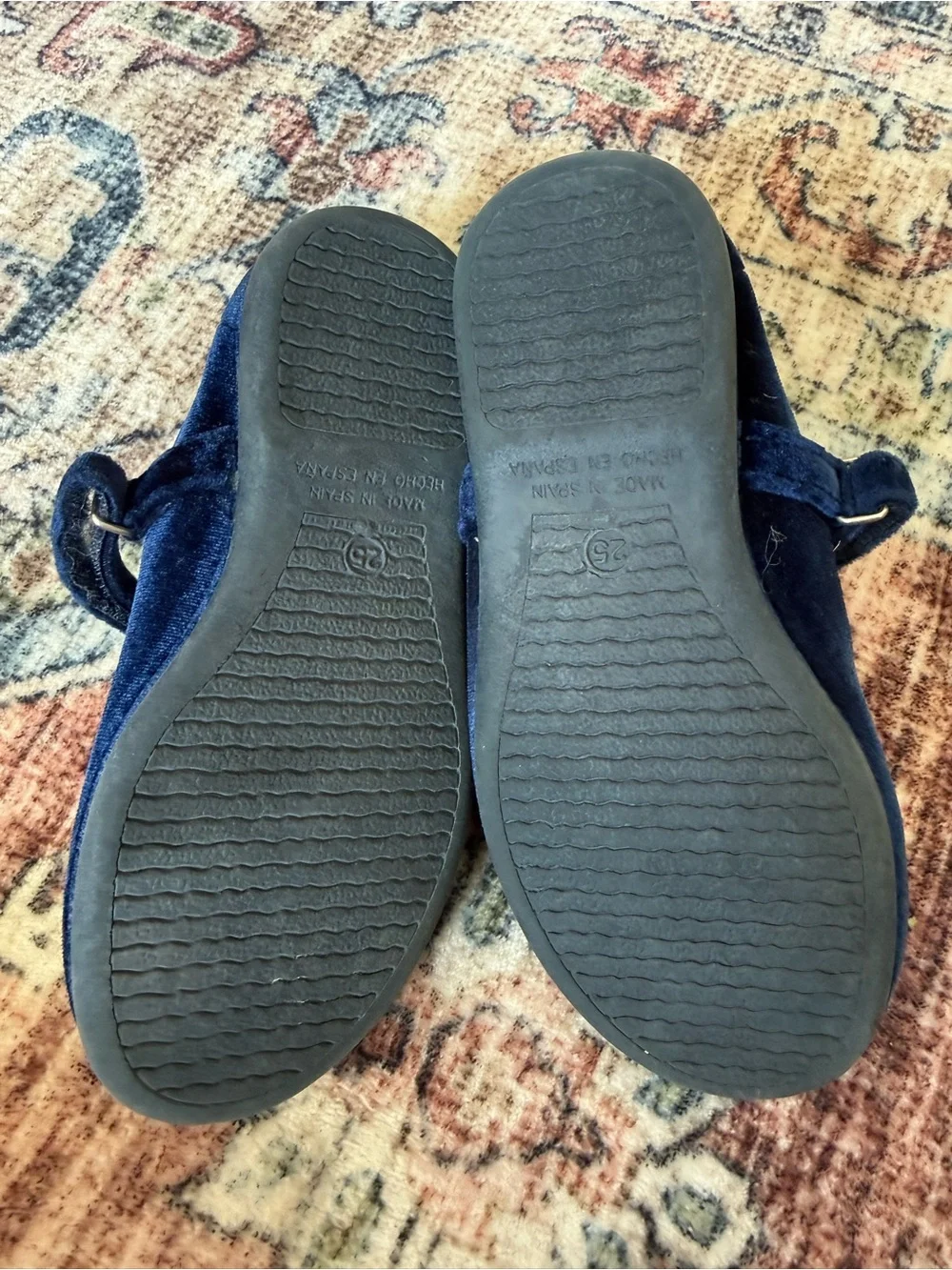 Girls Velvet Mary Jane Shoes in Navy - Classic Dress Style